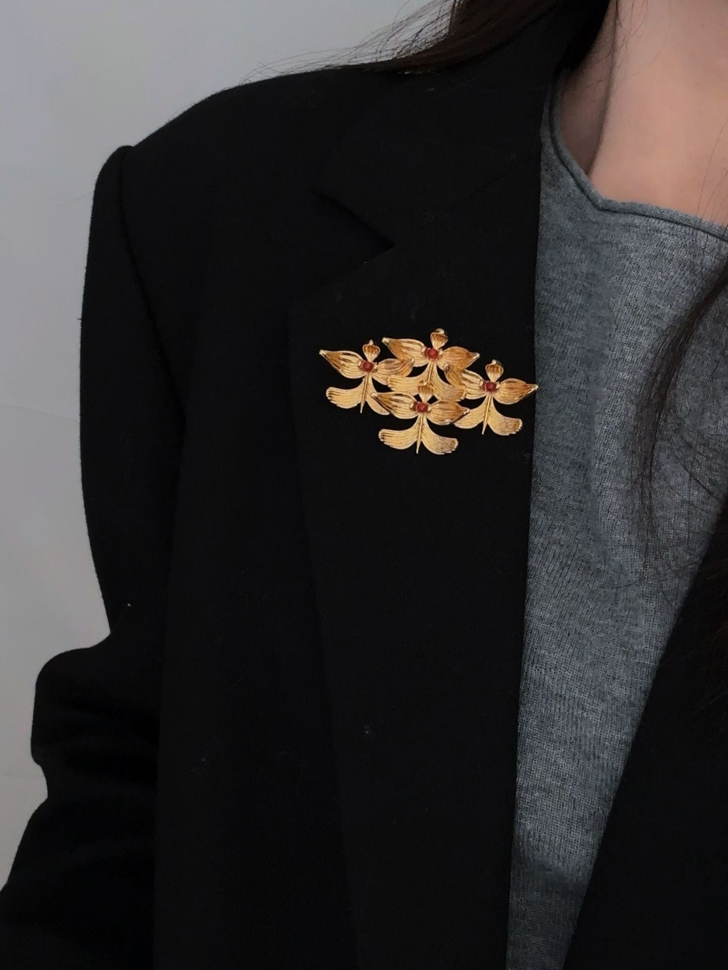 New Chinese Style Magnolia Agate Brooch - floysun