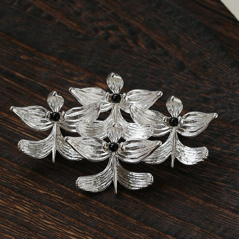 New Chinese Style Magnolia Agate Brooch - floysun