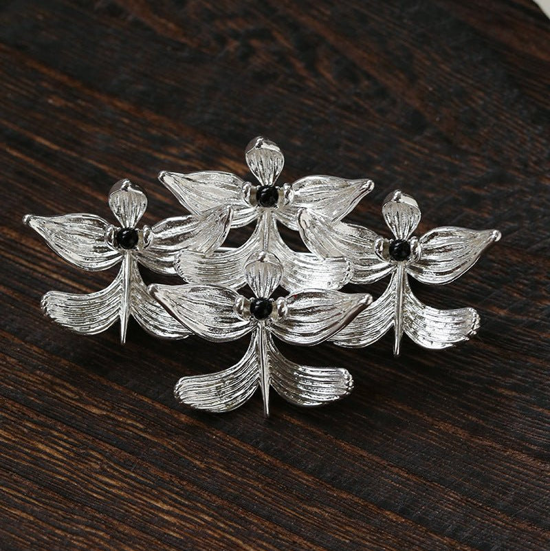 New Chinese Style Magnolia Agate Brooch - floysun