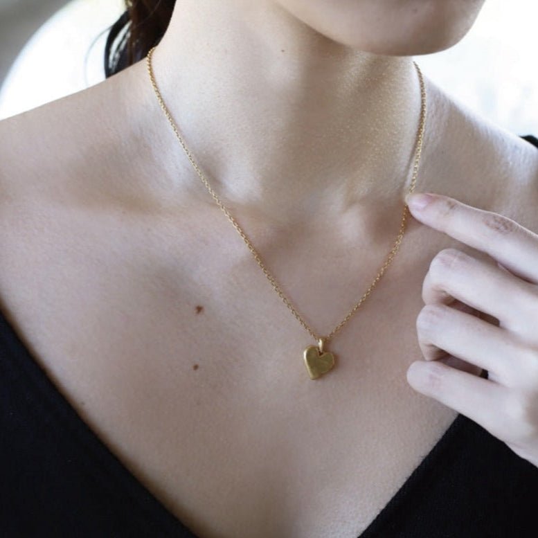 New Heart Series Compass Grass Heart Necklace - floysun