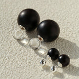 New Oriental Ebony Double - Sphere Stud Earrings - floysun