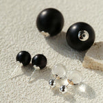 New Oriental Ebony Double - Sphere Stud Earrings - floysun