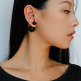 New Oriental Ebony Double - Sphere Stud Earrings - floysun