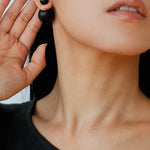 New Oriental Ebony Double - Sphere Stud Earrings - floysun