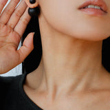 New Oriental Ebony Double - Sphere Stud Earrings - floysun