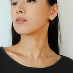 New Oriental Ebony Double - Sphere Stud Earrings - floysun