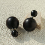 New Oriental Ebony Double - Sphere Stud Earrings - floysun