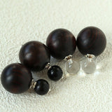 New Oriental Ebony Double - Sphere Stud Earrings - floysun