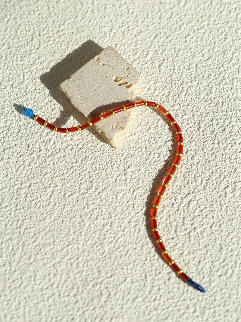 New Year Red Agate Beaded Bracelet - floysun