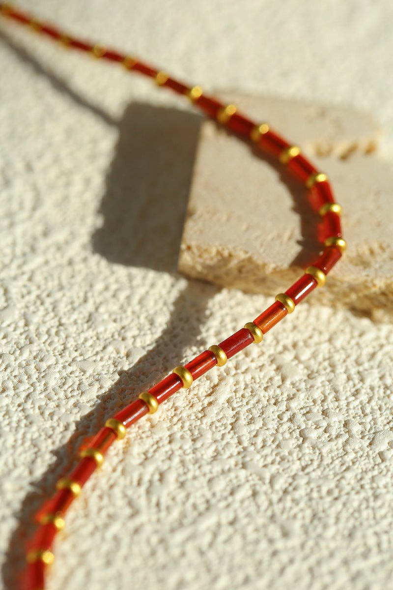 New Year Red Agate Beaded Bracelet - floysun
