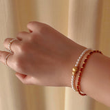 New Year Red Agate Beaded Bracelet - floysun