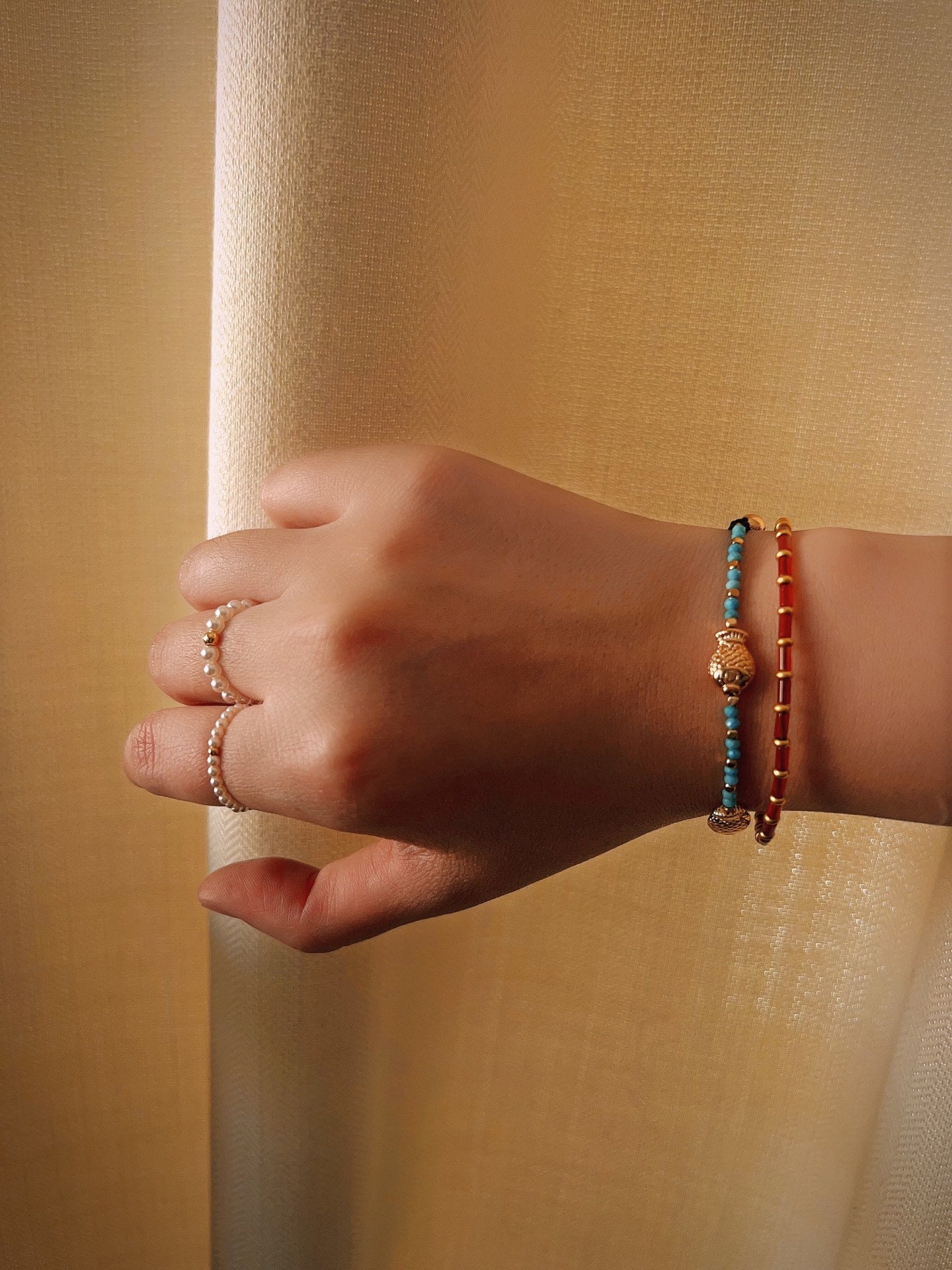 New Year Red Agate Beaded Bracelet - floysun