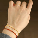 New Year Red Agate Beaded Bracelet - floysun