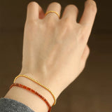 New Year Red Agate Beaded Bracelet - floysun