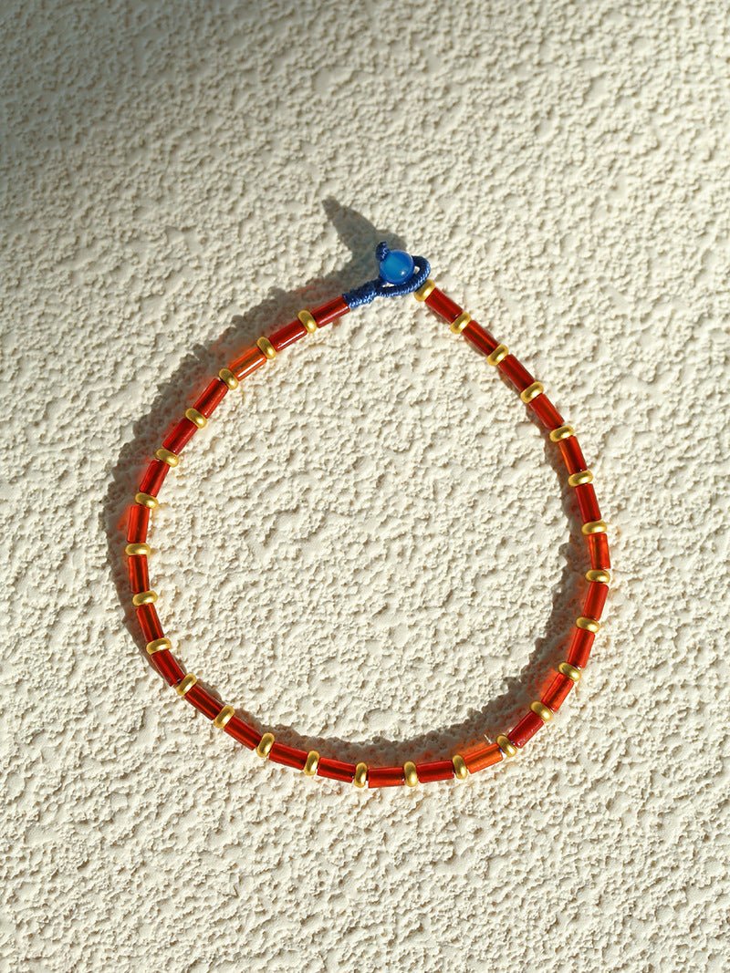 New Year Red Agate Beaded Bracelet - floysun