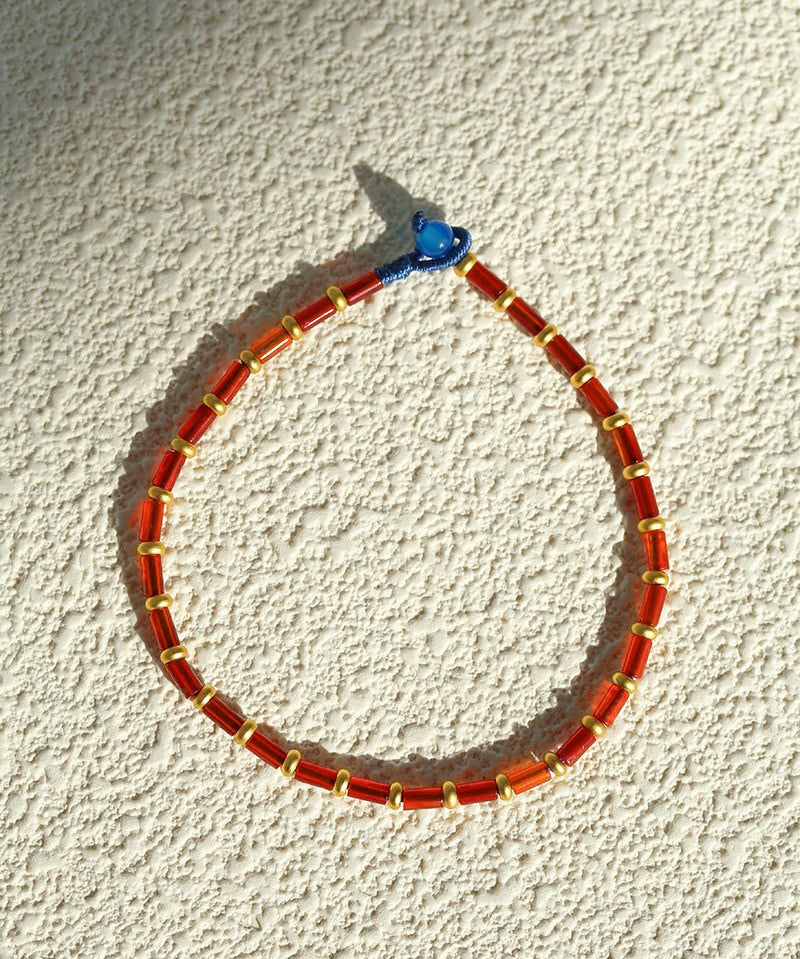 New Year Red Agate Beaded Bracelet - floysun