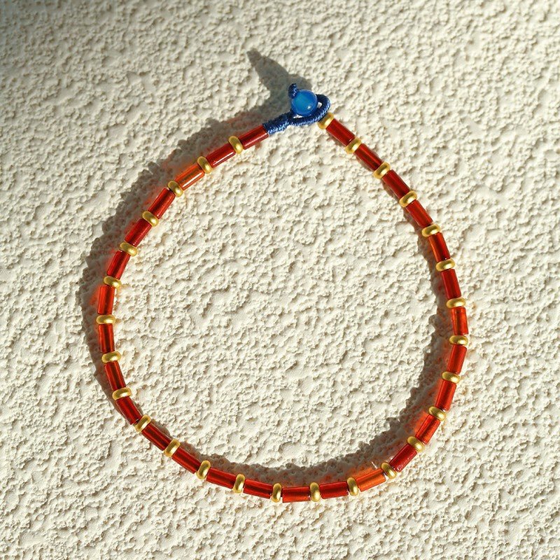 New Year Red Agate Beaded Bracelet - floysun