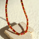 New Year Red Agate Beaded Bracelet - floysun
