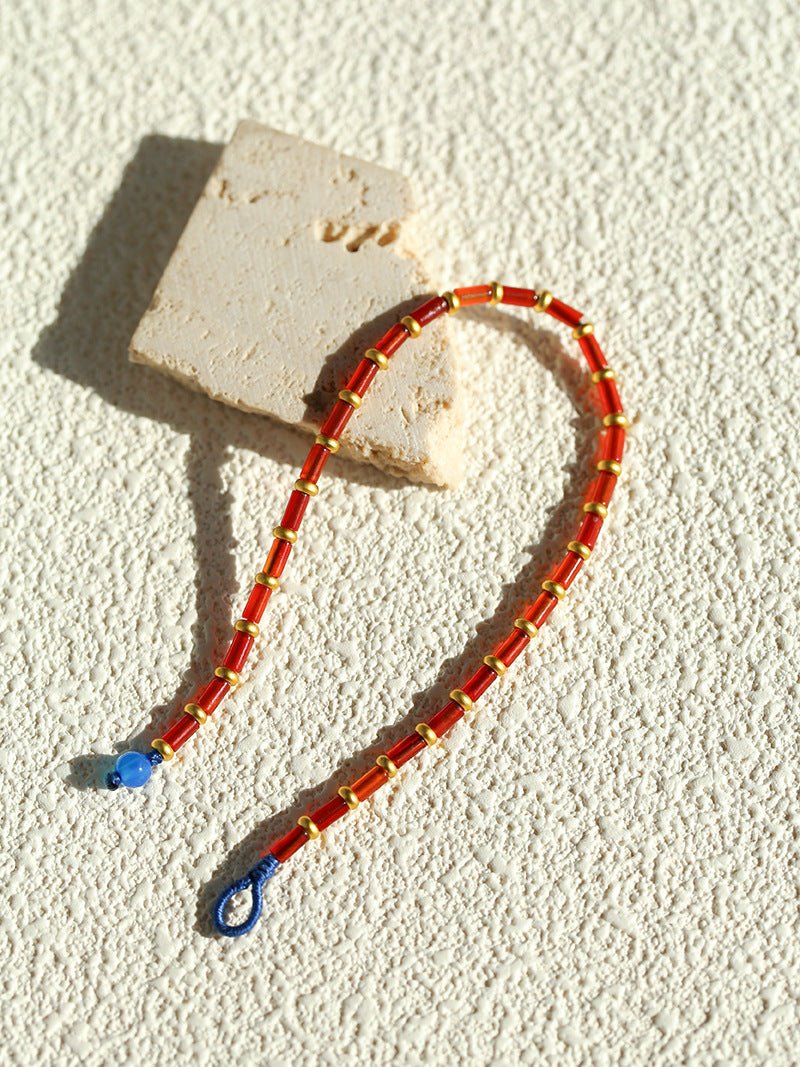 New Year Red Agate Beaded Bracelet - floysun