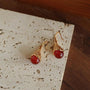 Niche Drop - shaped Agate Texture Ear Hook Earrings - floysun