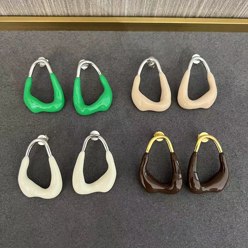 Niche Geometric Irregular Enamel Glazes Earrings - floysun