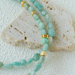 Niche Luxury Double Layer Natural Amazonite Beaded Necklace - floysun