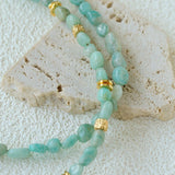 Niche Luxury Double Layer Natural Amazonite Beaded Necklace - floysun