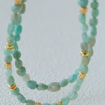 Niche Luxury Double Layer Natural Amazonite Beaded Necklace - floysun
