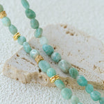 Niche Luxury Double Layer Natural Amazonite Beaded Necklace - floysun