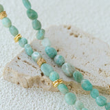 Niche Luxury Double Layer Natural Amazonite Beaded Necklace - floysun