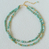 Niche Luxury Double Layer Natural Amazonite Beaded Necklace - floysun