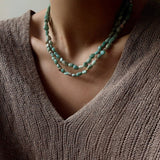 Niche Luxury Double Layer Natural Amazonite Beaded Necklace - floysun