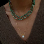 Niche Luxury Double Layer Natural Amazonite Beaded Necklace - floysun