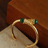 Niche Metal Wind Lava Water Drop Agate Open Bangle Bracelet - floysun