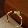 Niche Metal Wind Lava Water Drop Agate Open Bangle Bracelet - floysun