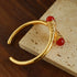 Niche Metal Wind Lava Water Drop Agate Open Bangle Bracelet - floysun