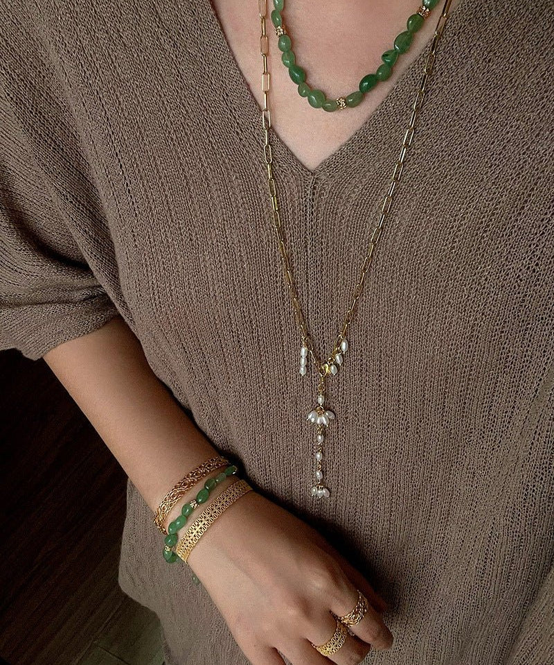 Niche Summer Beach Natural Aventurine Beaded Bracelet - floysun