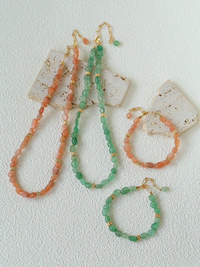 Niche Summer Beach Natural Aventurine Beaded Bracelet - floysun