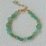 Niche Summer Beach Natural Sunstone Aventurine Beaded Bracelet - floysun