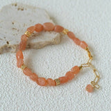 Niche Summer Beach Natural Sunstone Beaded Bracelet - floysun