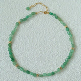 Niche Summer Beach Style Natural Aventurine Beaded Necklace - floysun