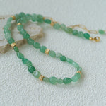 Niche Summer Beach Style Natural Sunstone Aventurine Beaded Necklace - floysun
