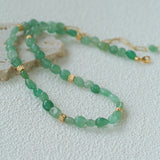 Niche Summer Beach Style Natural Sunstone Aventurine Beaded Necklace - floysun
