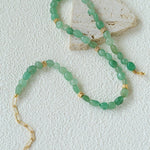 Niche Summer Beach Style Natural Sunstone Aventurine Beaded Necklace - floysun