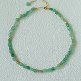 Niche Summer Beach Style Natural Sunstone Aventurine Beaded Necklace - floysun