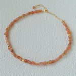 Niche Summer Beach Style Natural Sunstone Aventurine Beaded Necklace - floysun