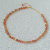 Niche Summer Beach Style Natural Sunstone Aventurine Beaded Necklace - floysun