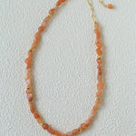 Niche Summer Beach Style Natural Sunstone Aventurine Beaded Necklace - floysun