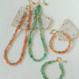 Niche Summer Beach Style Natural Sunstone Aventurine Beaded Necklace - floysun