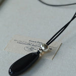Noir Drop – Adjustable Black Onyx Teardrop Necklace - floysun